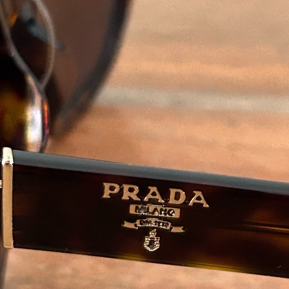 Prada Sunglasses Tortoise Shell SPR 16x-F Cat Eye Italy - Picture 3 of 6